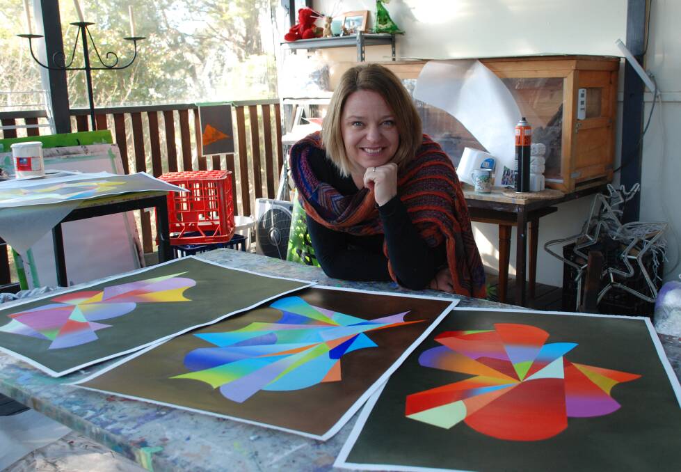 Valley Heights artist Paula Garrard with some of her works she will exhibit in a solo exhibition in Rome next month.