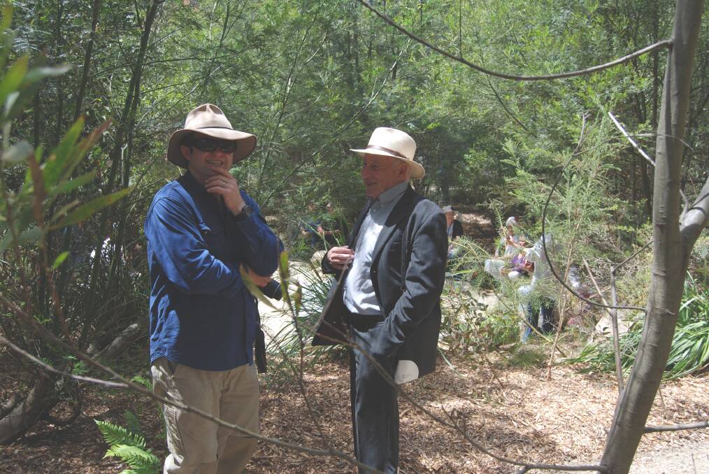 Clr Don McGregor (right) with Paul O'Reilly, who was instrumental in establishing the bush tucker walk.