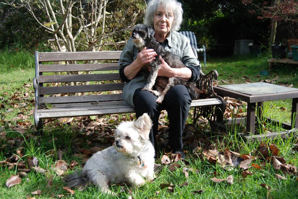RSPCA stalwart Silvia Ford with Anabel, inherited when an elderly friend moved into a nursing home, and Claude, rescued from the Katoomba shelter. 