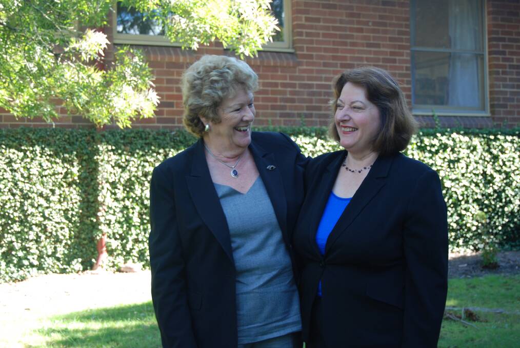 Jillian Skinner and Roza Sage outside the education unit at Katoomba which will house a new dialysis unit.