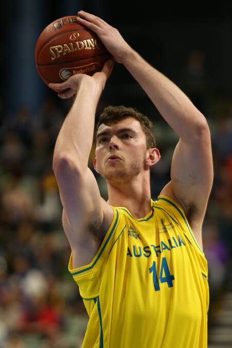 Springwood's Angus Brandt during the 2013 Sino-Australia Challenge match between the Australian Boomers and China at Challenge Stadium, Perth on May 31. Photo: Getty Images.