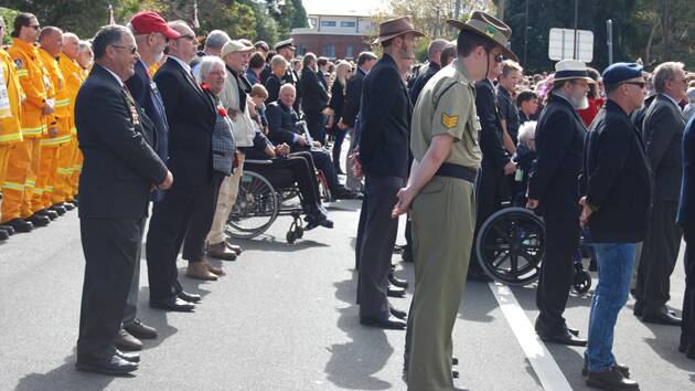 Respectful observance at the Katoomba service.