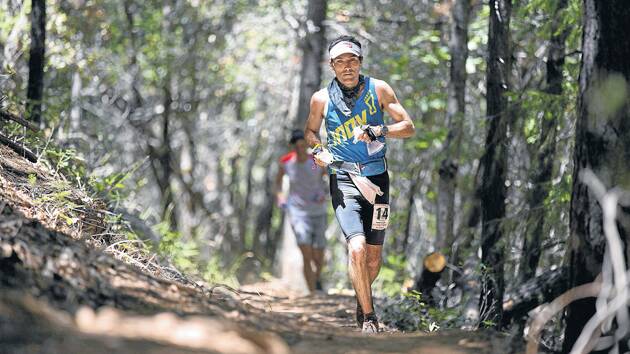Woodford resident and current Blue Mountains Sportsperson of the Year Brendan Davies in action in the 100-mile Western States Endurance Run held on June 28 in California, USA. Photo: Tanner Johnson.