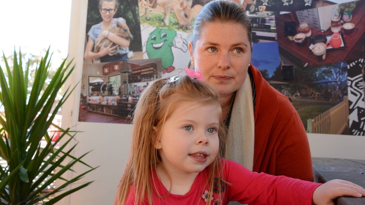 Regular 2773 customers Therese Halligan and her three-year-old daughter, Estella.