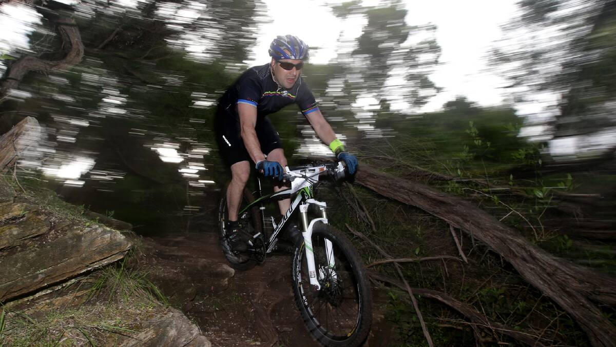 Mountain bike competitor Troy Boote at Thunder Point. Photo: Aaron Sawall.