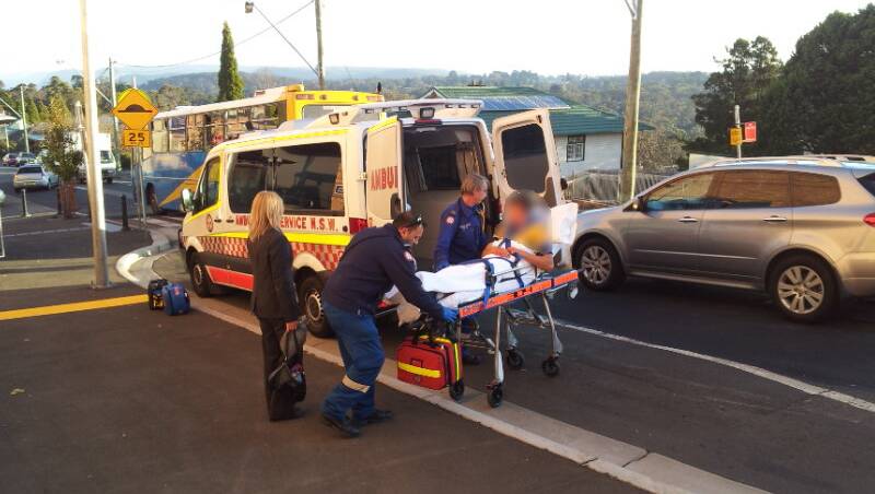 The scene of the alleged stabbing in Katoomba yesterday. Photo: Top Notch Video.