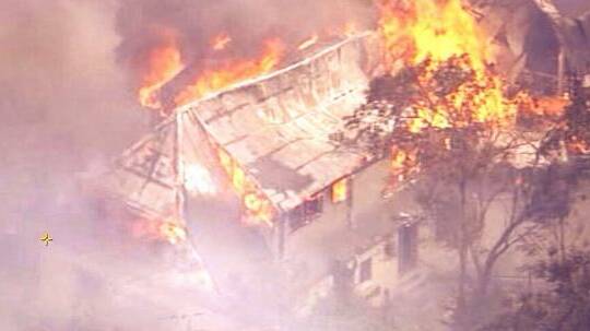 A Katoomba home destroyed by bushfire. Photo: Channel 7