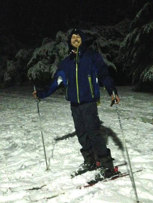 Tim Williams ready for a ski down the Victoria Pass 'slopes' on Tuesday night.