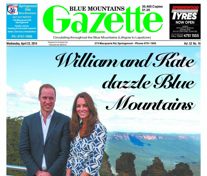 The Royal visit to the Blue Mountains in April 2014 made headlines around the world.