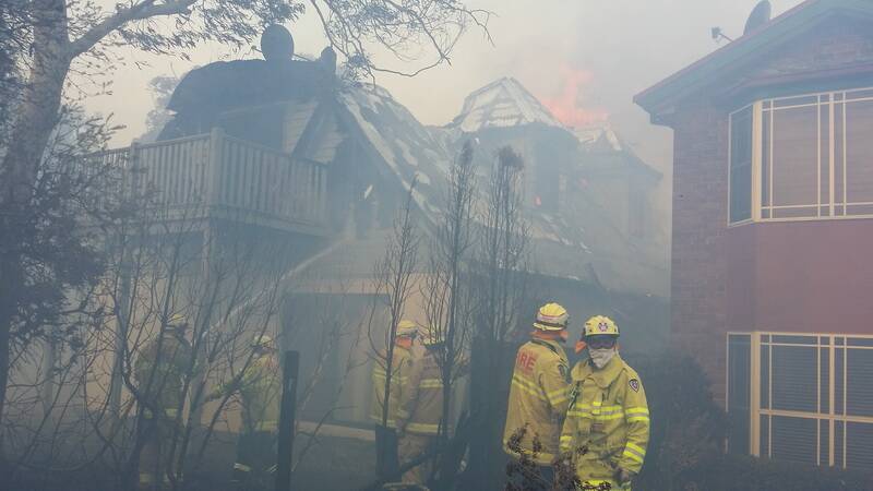 Cliff Drive, Katoomba home destroyed by bushfire. Photos: Top Notch Video