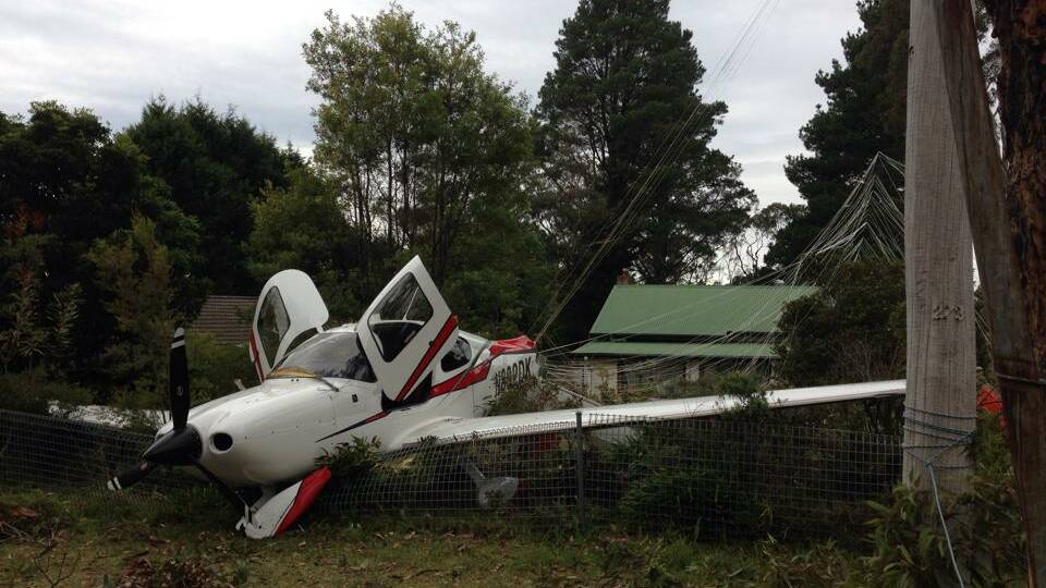 The scene of the Lawson plane crash. Photo: Sarah Wilson.