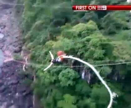 Erin Langworthy was filmed leaping from the bungee platform seconds before the mishap.