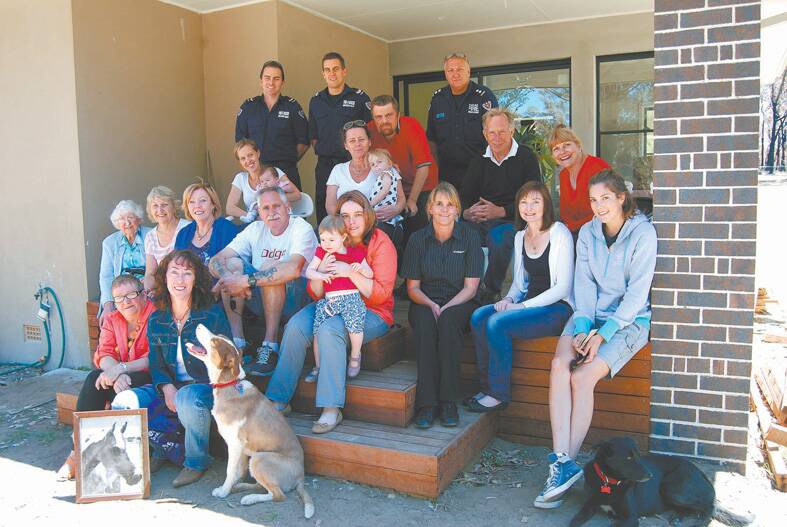 Rescuers Andrew Sarson, Phil Holdsworth and Tony ‘Gutters’ Gutteridge with some of the residents they fought to save on Thursday, October 17. They are pictured at the home of Bob and Susan Pearson (back row on the right) where the residents sheltered with assorted animals. 