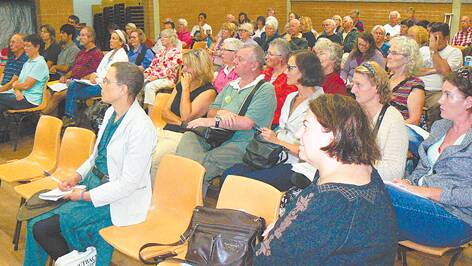 Residents at the meeting on the draft planning instrument for the Blue Mountains at Lawson on Sunday.