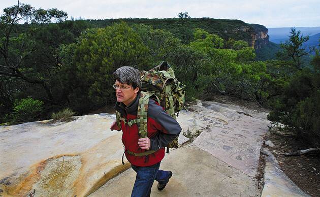 Mountaineer Lincoln Hall at the lookout which now bears his name.  Photo: Dallas Kilponen, Sydney Morning Herald.