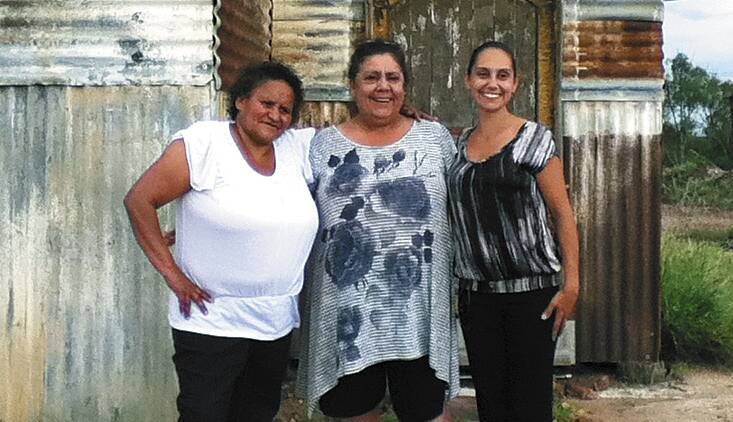 Indigenous children are taken at ten times the rate of other children”. A new play looks at the effects of multi-generational removal. Auntie Loretta Schuler with Auntie Pat Field and co-author Elise Anthony at Lightning Ridge.