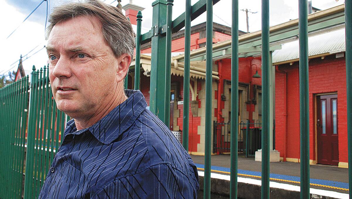 Grieving father: Glen Mason outside Springwood Railway Station last week. Mr Mason wants RailCorp to instigate changes following his son Lee’s death in March last year.