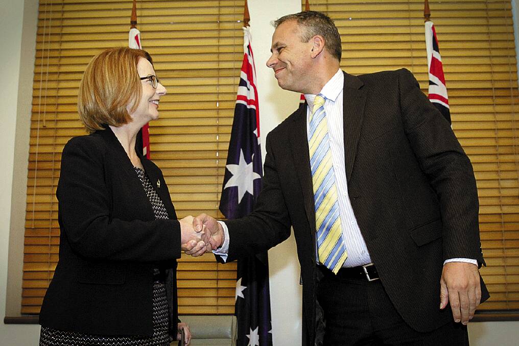 Northern Territory Chief Minister Adam Giles meets Prime Minister Julia Gillard at the Council of Australian Governments meeting in Canberra this year.