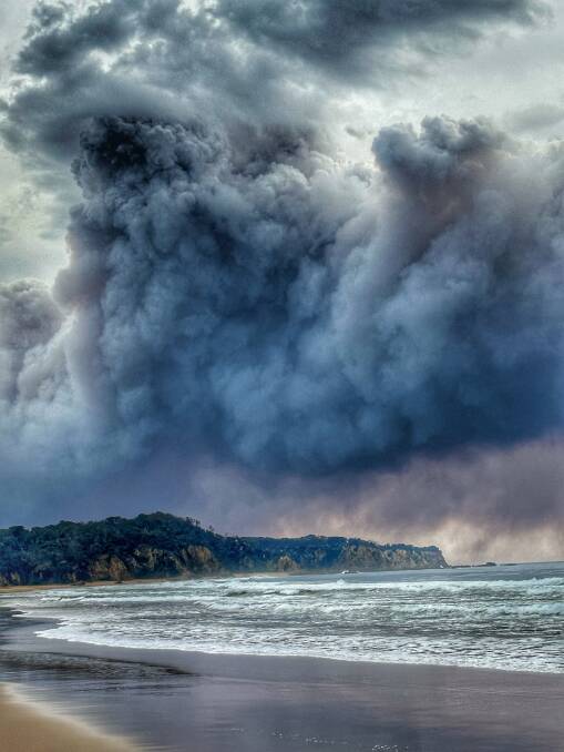 Scenes of smoke of the Coolagolite fire as seen from my nearest hometown beach Tathra Beach. Picture by Vanessa Forbes 