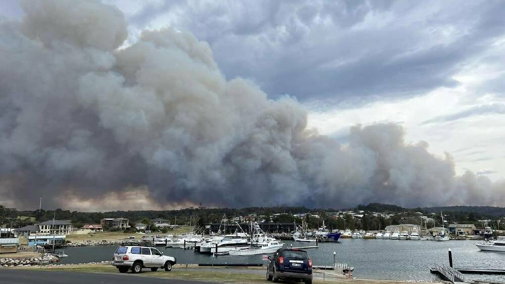 Smoke from the Coolagolite fire as seen from Bermagui. Picture by Ducky Radford 