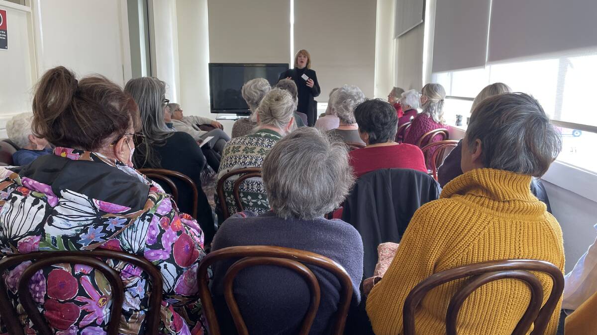 Blue Mountains Older Women's Network members at their monthly meeting at Wentworth Falls in August 2023 discussing the rental crisis. Picture by Saffron Howden