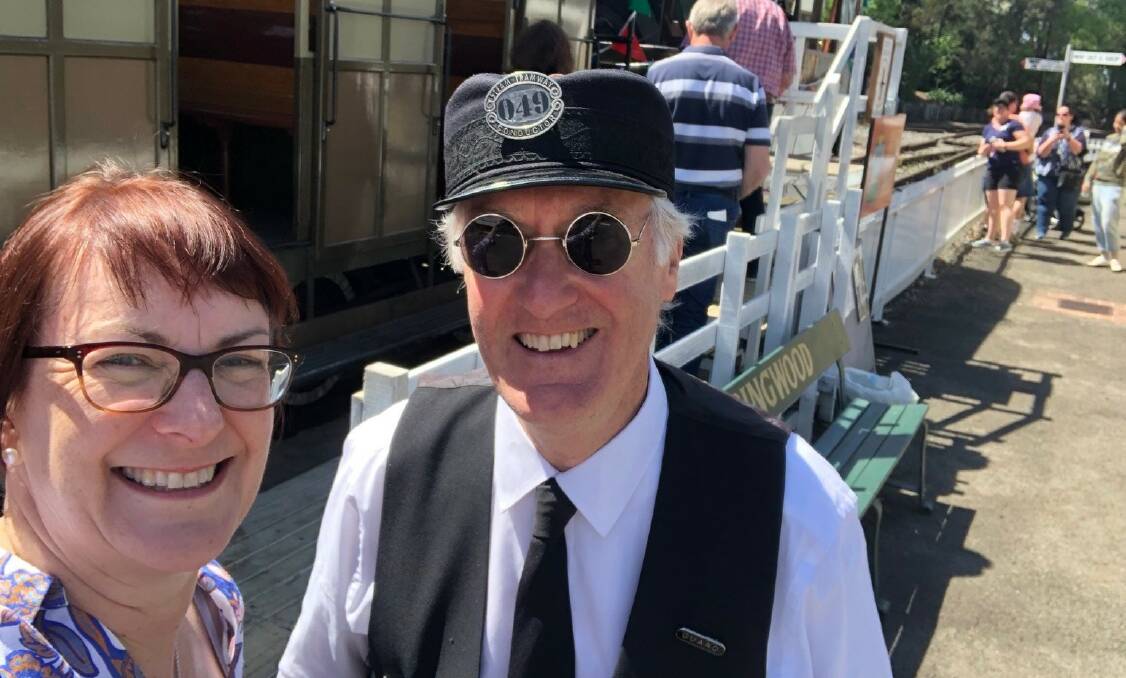 All aboard: Federal Member for Macquarie Susan Templeman and volunteer chair of the Valley Heights Locomotive Depot Heritage Museum, Keith Ward. Picture: Supplied.