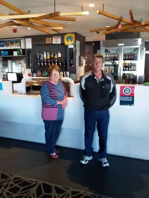 Bar service: Lawson Bowling Club vice-chairperson Christine Wright (left), with chairperson Steve Ciani. 