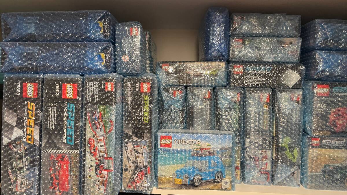 Boxes of LEGO in Mr Aslam's house, he has collected over 1,200 sets. Picture supplied