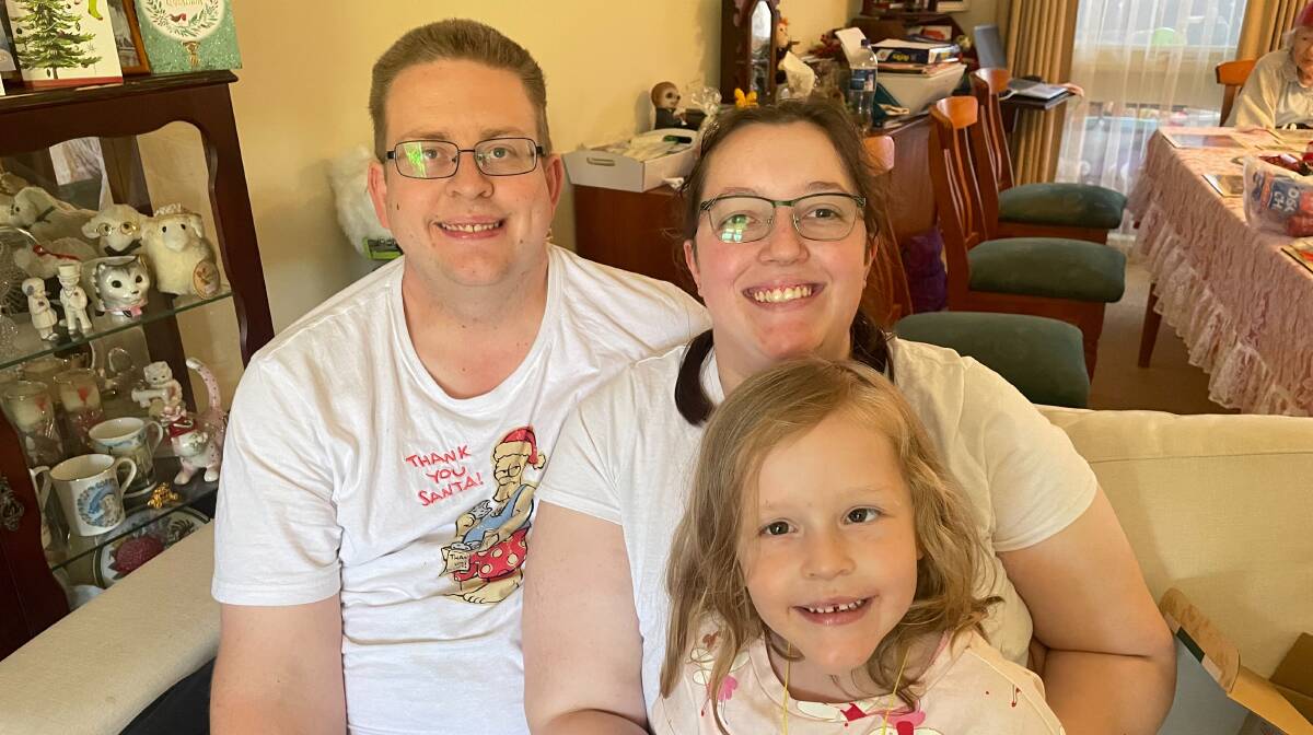For Craig Walton, Jodie Roberts and 4-year-old Charlotte Walton, Mother's Day and Father's Day have been triggering after the death of their daughter Abigail. Picture supplied by Jodie Roberts