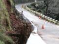 The Two Mile section of Jenolan Caves Road (pictured during roadworks last year) has been cut off since early July due to a landslip. Picture: Transport For NSW