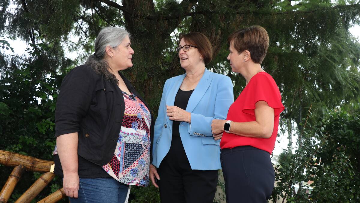 The Womens Cottage Richmond manager Maria Losurdo, Macquarie MP, Susan Templeman, and Shadow Assistant Minister for Communities and the Prevention of Family Violence, Senator Jenny McAllister. Picture: Supplied.