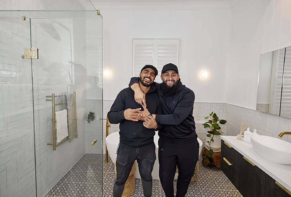 Omar and Oz won the judges' nod for their contemporary country bathroom. Pictures: Nine.