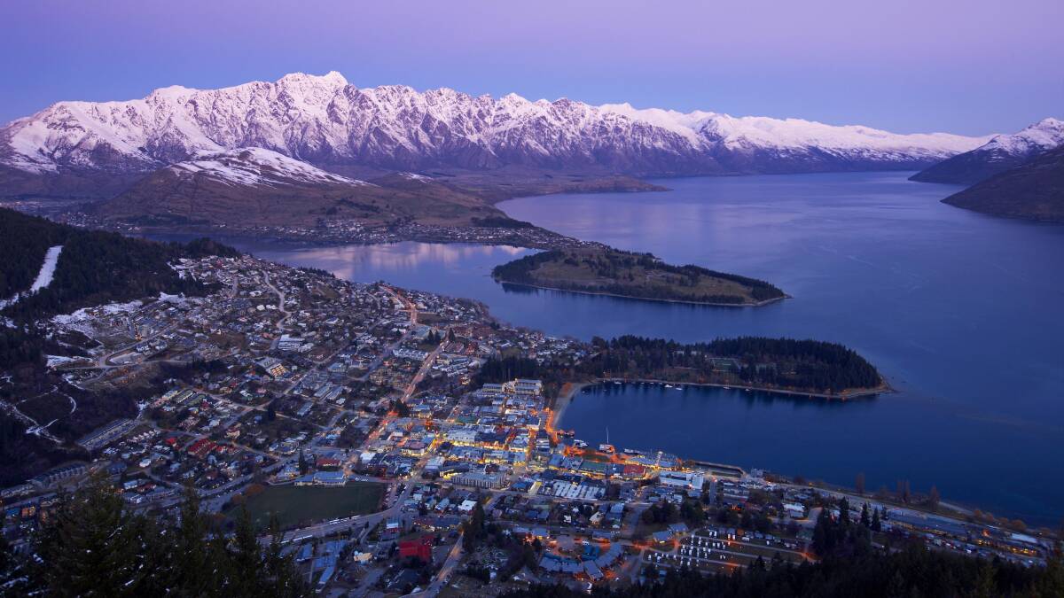 Queenstown … kissed by snow-capped mountains. 