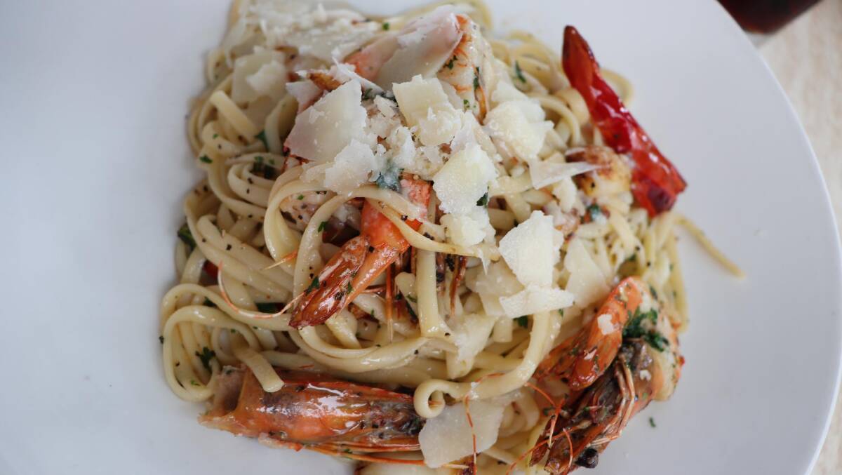  Linguine with fresh prawns … a delight at Salsa. 