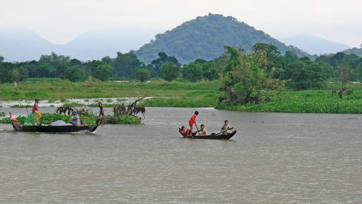 Life on the Mekong … it can be fun, too. PIC: Sandra Burn White 