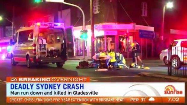 A man has died in a car accident at Gladesville in Sydney. Photo: Channel 7
