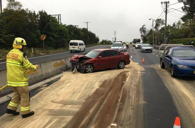 A car accident near Faulconbridge caused delays on the Great Western Highway on Tuesday morning.