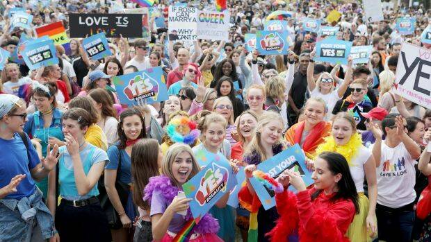"Yes" campaigners met in Sydney on Saturday to encourage Australians to return their marriage equality voting forms.  