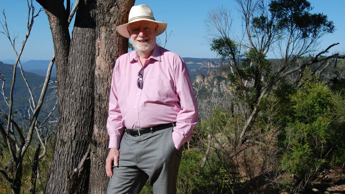 David Stratton, pictured at Olympian Rock, Leura, in January 2015, when he was appointed a Member of the Order of Australia (AM).