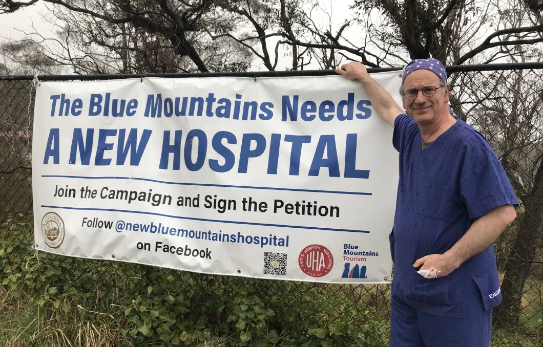 The new chairman of Katoomba hospital's Medical Staff Council, Stavros Prineas, won't rest until a new hospital is promised. Picture by Jennie Curtin