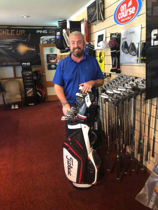 Darrin Walden, Blackheath's pro, with the bag and clubs on offer for a hole-in-one at the 17th in the new Sunday comp.