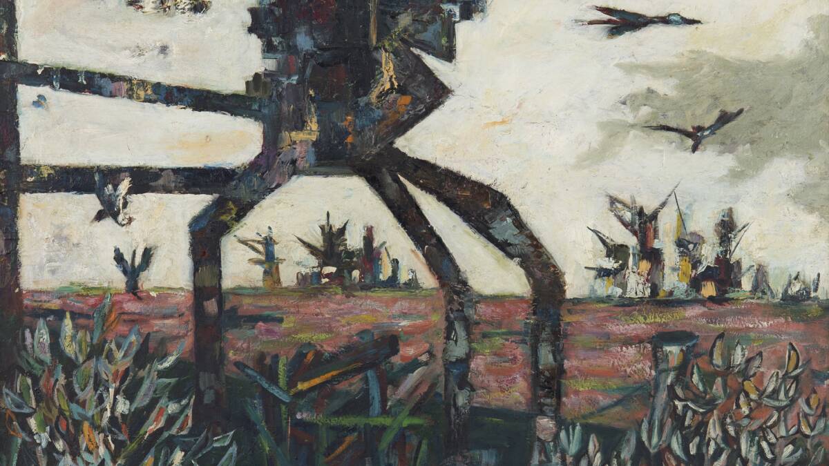 Elwyn Lynn, The Crane 1957: Part of the Modernism exhibition now on at Penrith Regional Gallery & The Lewers Bequest.