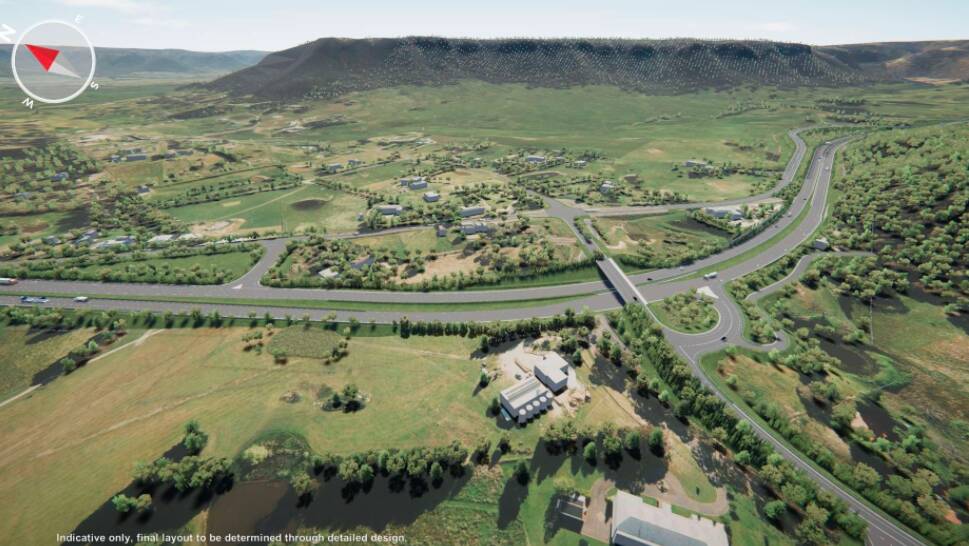 Coxs River Road: Impression of the proposed interchange. (Final layout yet to be determined.)