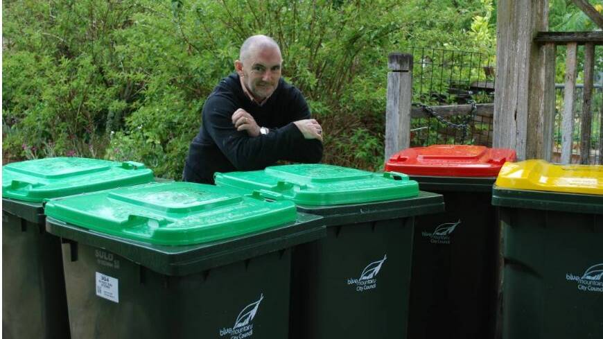 Triple charges: Douglas Blake of Katoomba realised he had been overcharged when three green bins were delivered.