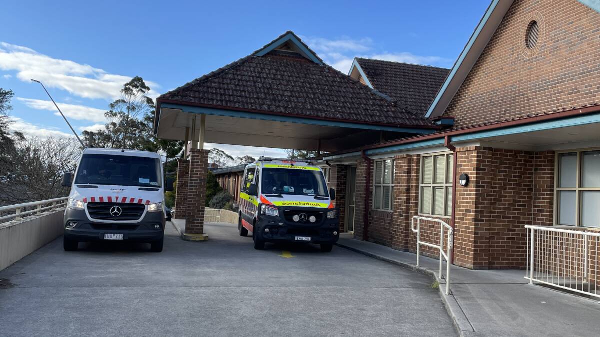 Ambulances at Katoomba hospital. Transfer times were better in the latest quarter. File picture