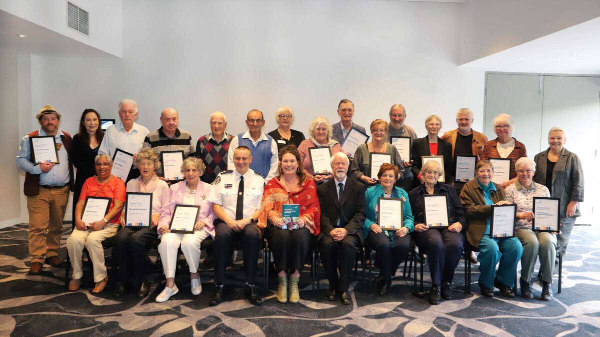 2022 Seniors Week Recogrnition Award Recipients, with Councillor Mick Fell, Member for Blue Mountains Trish Doyle.