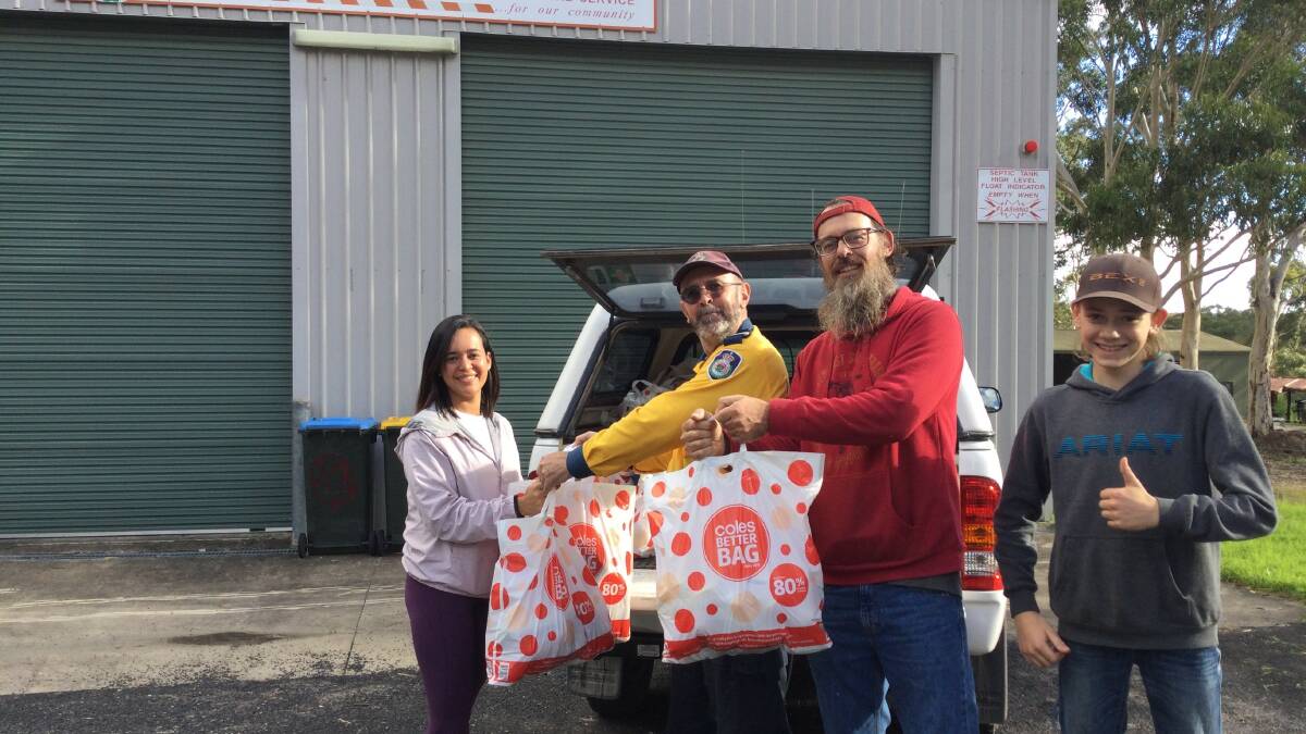 Grocery deliveries: Yuliana Estrada, Robert Morse, Luke Webb and Riley Webb.