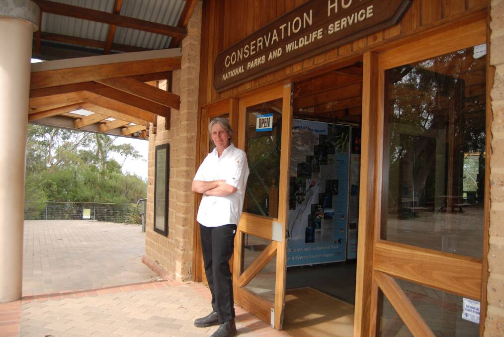 Conservation Hut: Owner and head chef Kerry Mulford outside the hut.