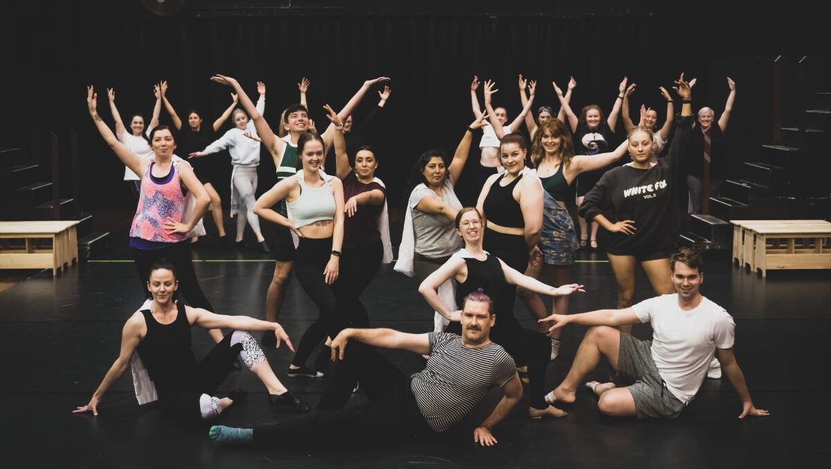 Dancers in rehearsal for Blue Mountains Musical Society's upcoming production of Chicago. Picture by Aubtin Namdar