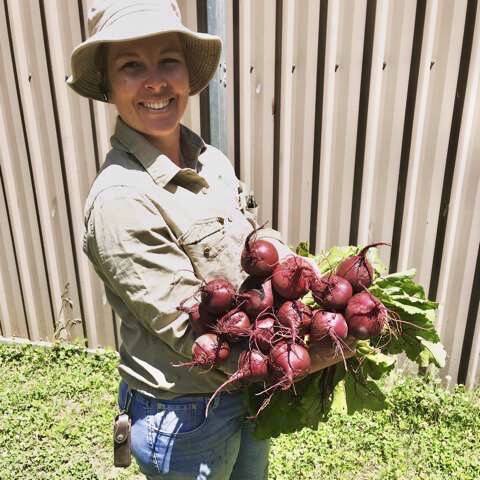 Alice Warner with some of her produce.